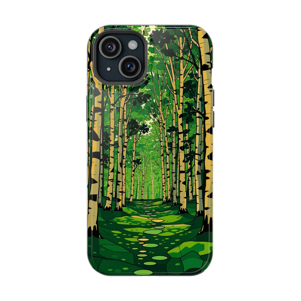 iPhone Emerald Green And Gold Birch Grove Slim iPhone Everyday Designer · iPhone