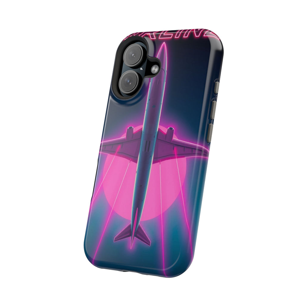 iPhone Cyan And Magenta Retro Airline Poster Slim Everyday Designer Case · iPhon