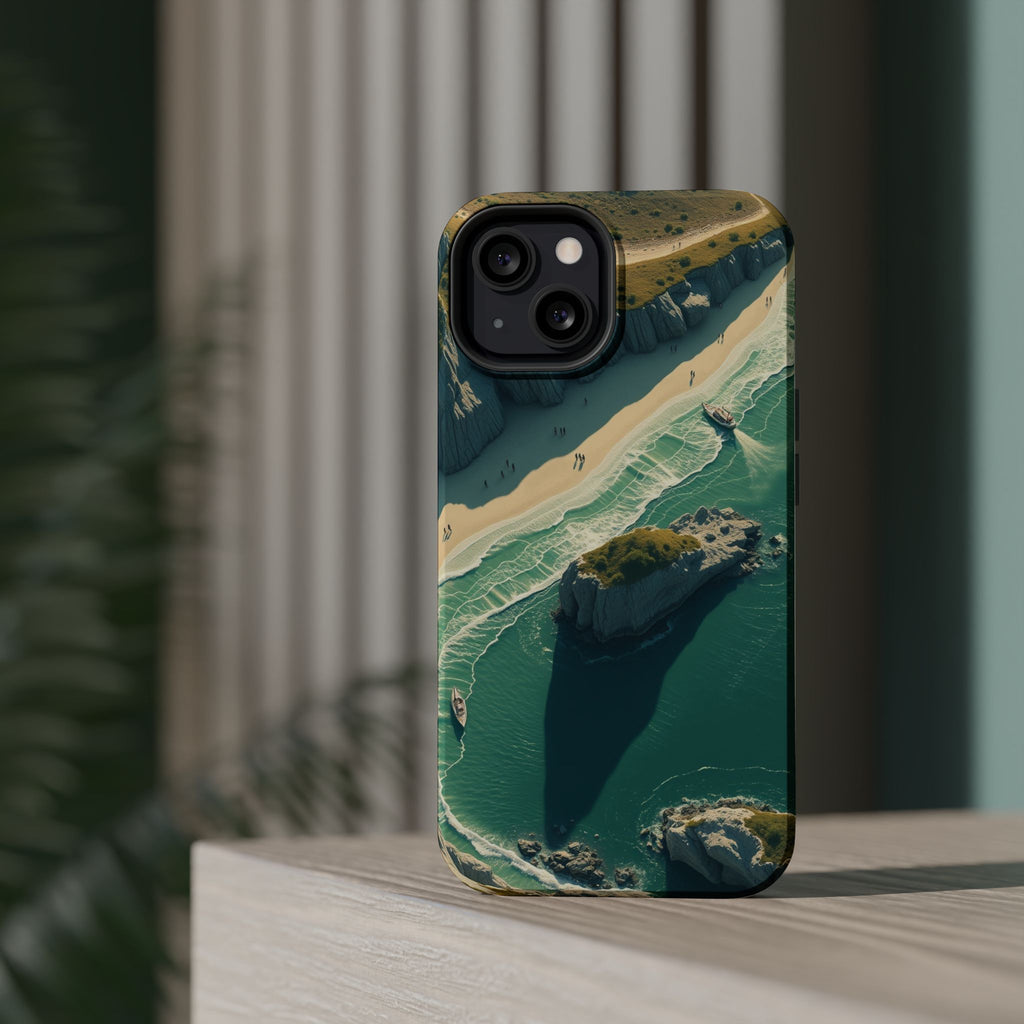 iPhone Sage And Ivory Shoreline Aerial Slim Everyday Designer Case · iPhone Case