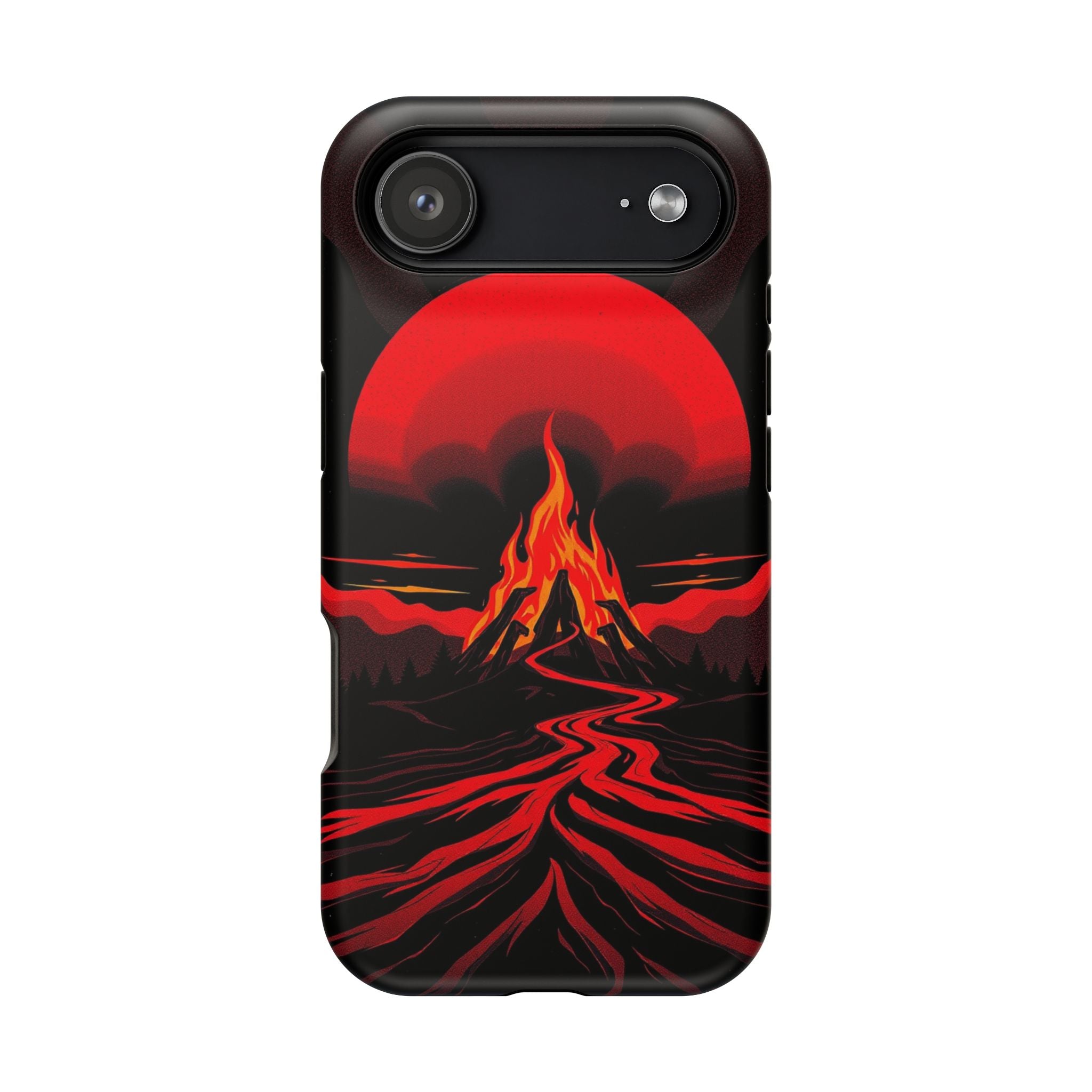iPhone Black And Crimson Wildfire Glow Slim Everyday Designer Case · iPhone Case