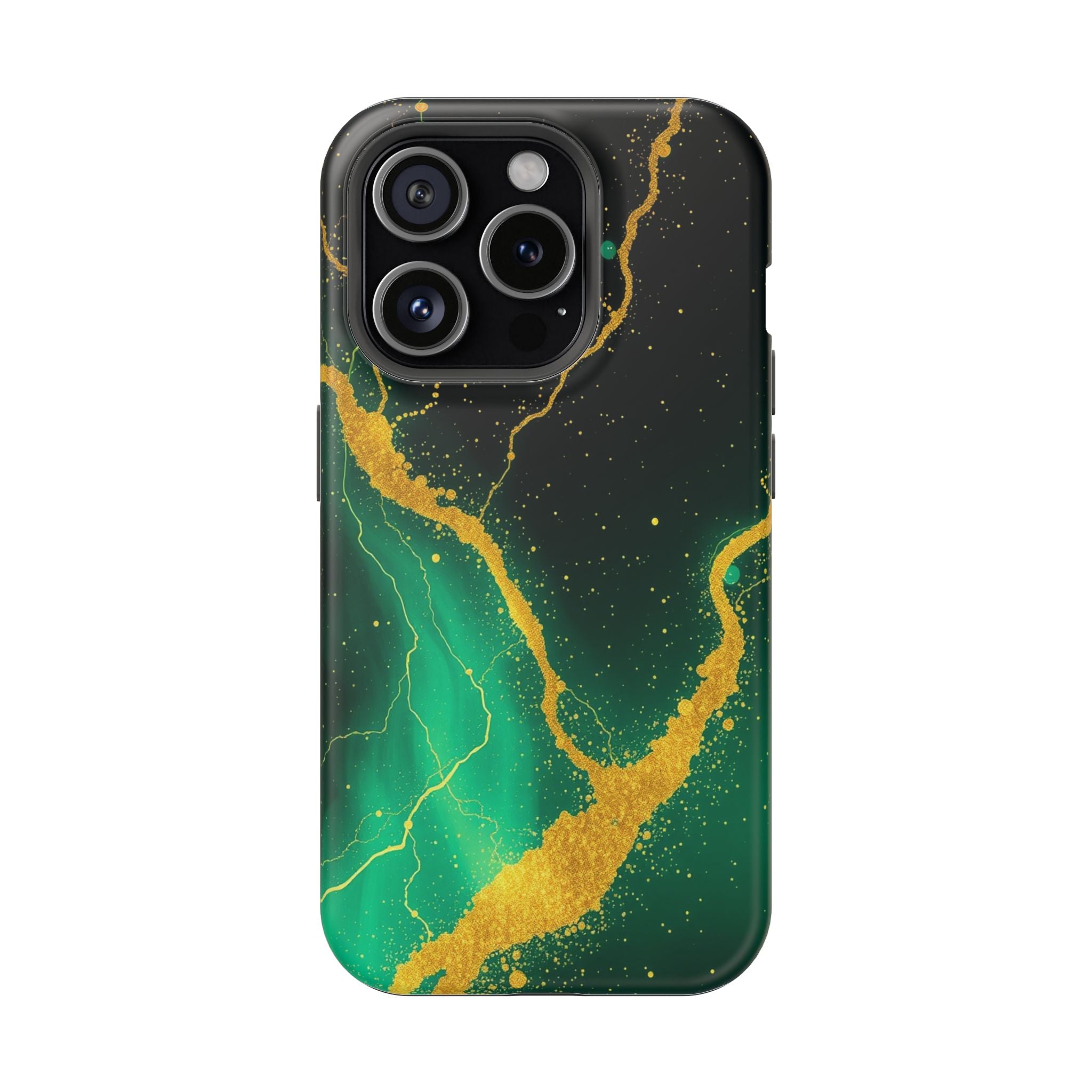 iPhone Emerald Green And Gold Petal Storm Slim iPhone Everyday Designer · iPhone