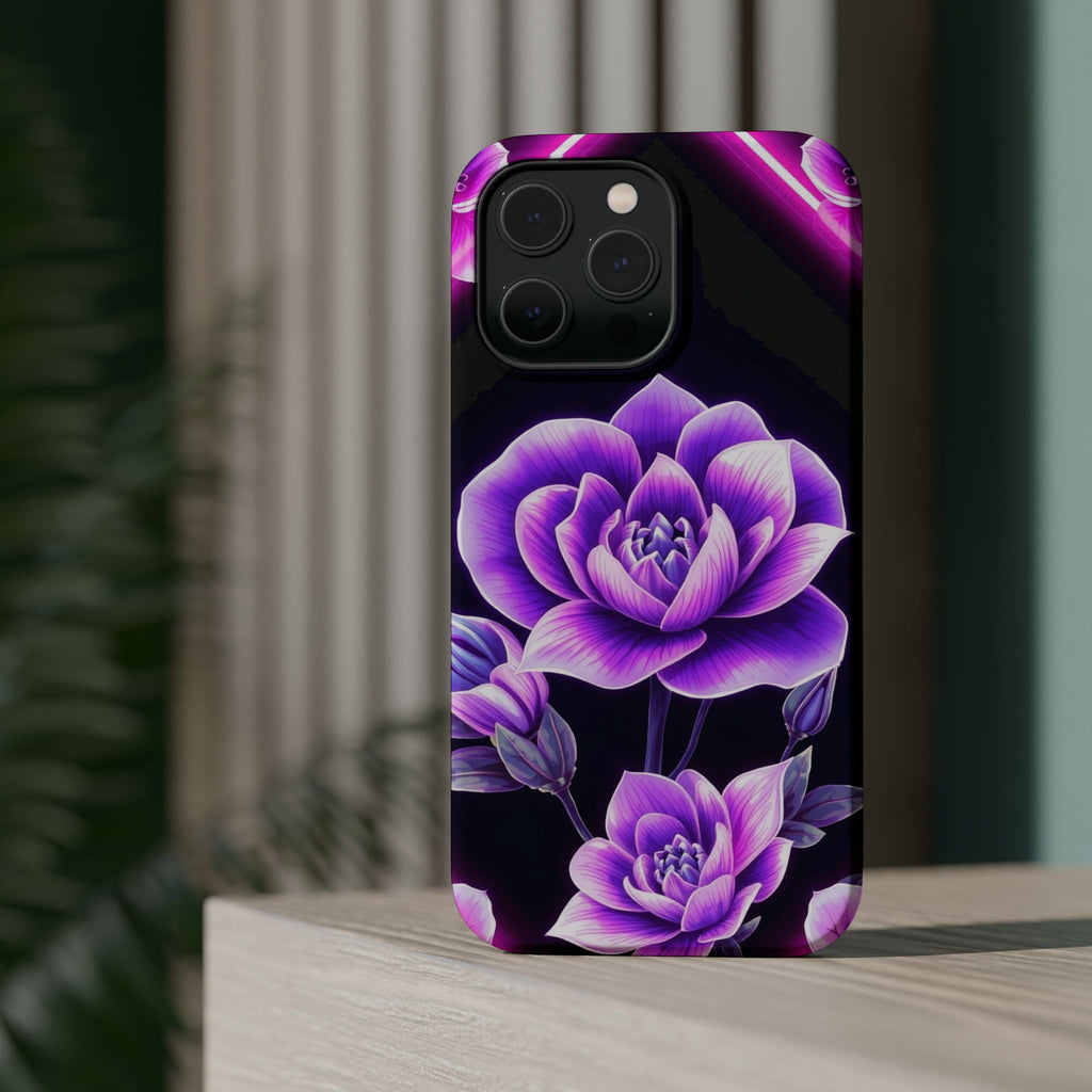iPhone Floral Ombre Neon Cyberpunk Bold Modern Everyday Snap Case · iPhone Case