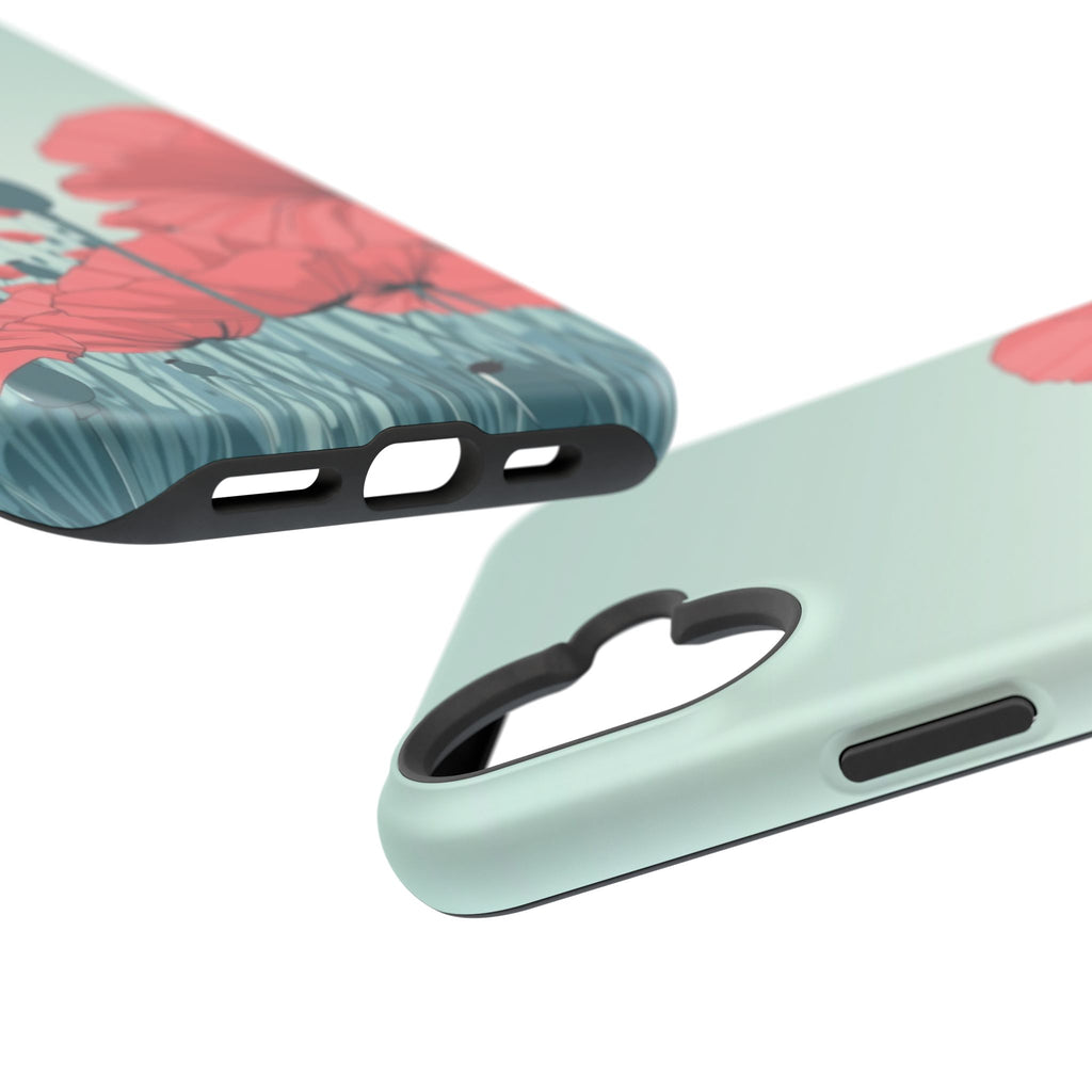 iPhone Mint And Blush Poppy Field Bold Modern Everyday Snap Case · iPhone Case