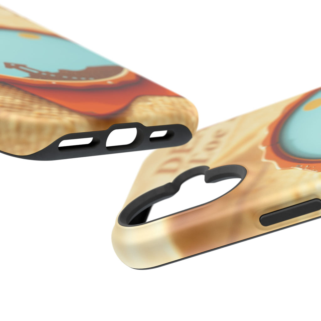 iPhone Burnt Orange And Sand Retro Travel Badge Soft Finish Everyday Case · iPho