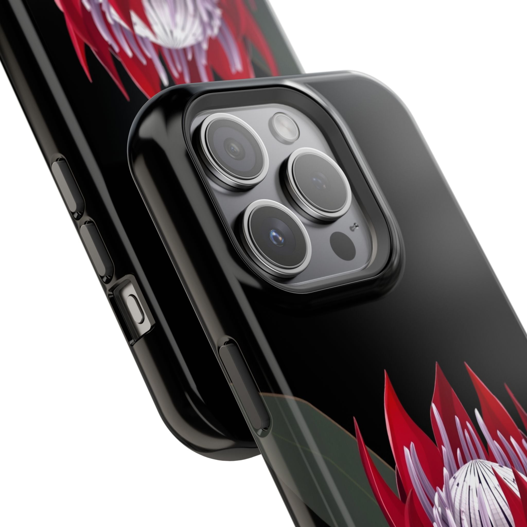 iPhone Black And Crimson Protea Bold Slim Everyday Designer Case · iPhone Case
