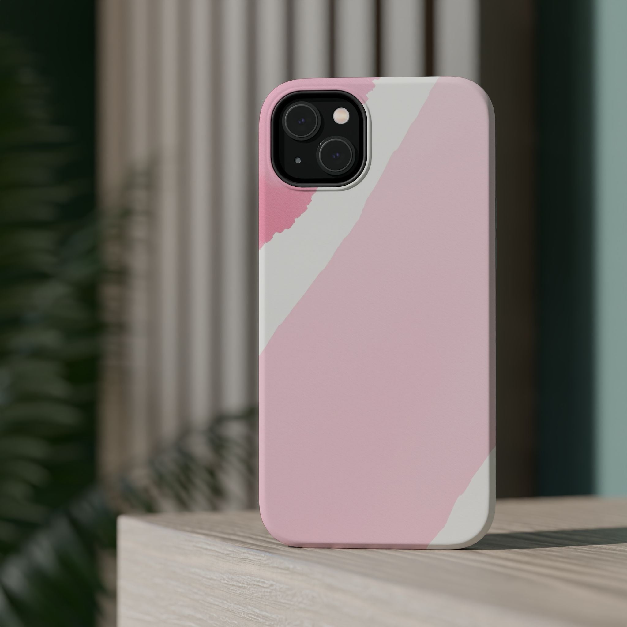 iPhone Rose Pink And Cream Calligraphic Stroke Soft iPhone Finish · iPhone Case