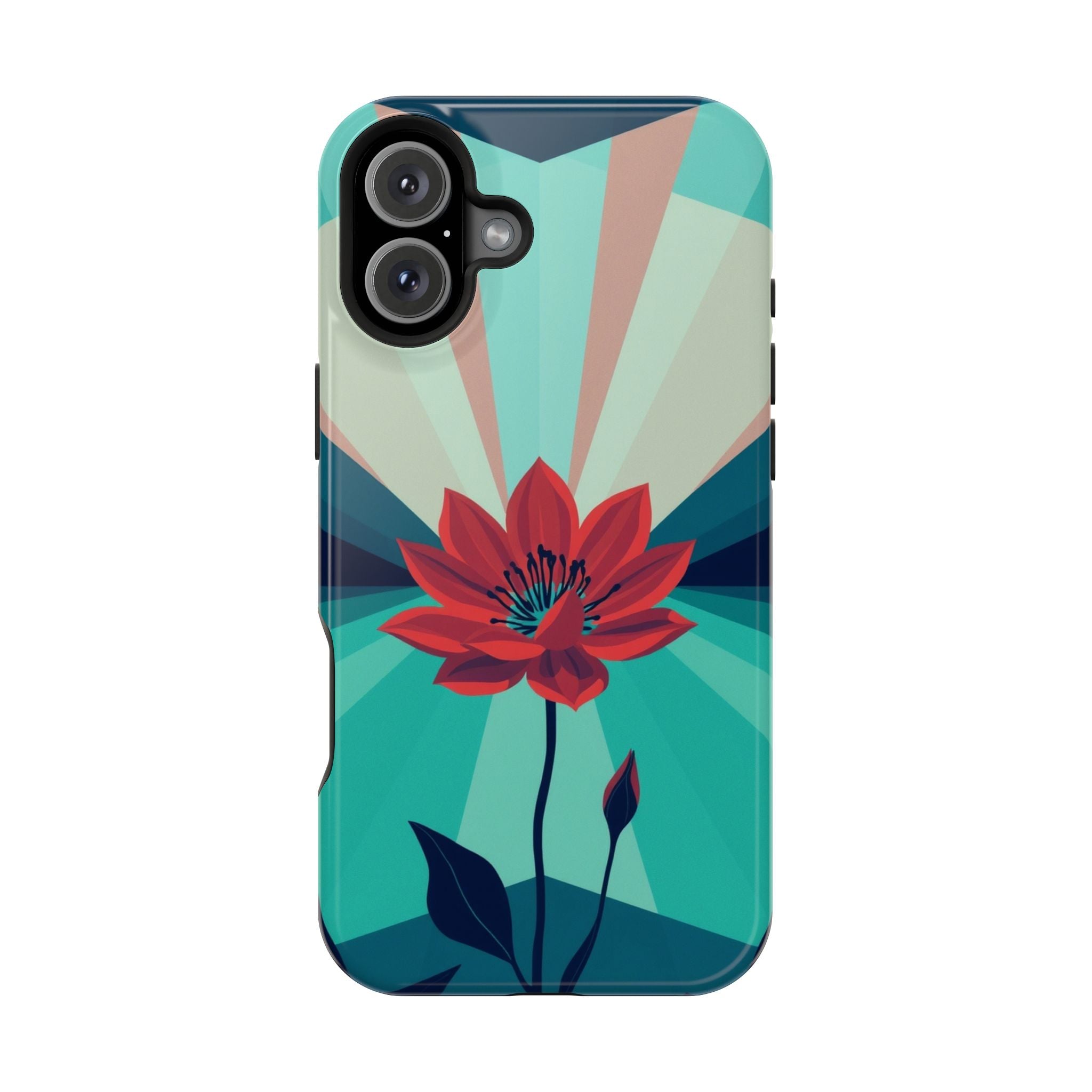 iPhone Teal And Coral Night Bloomer Slim Everyday Designer Case · iPhone Case