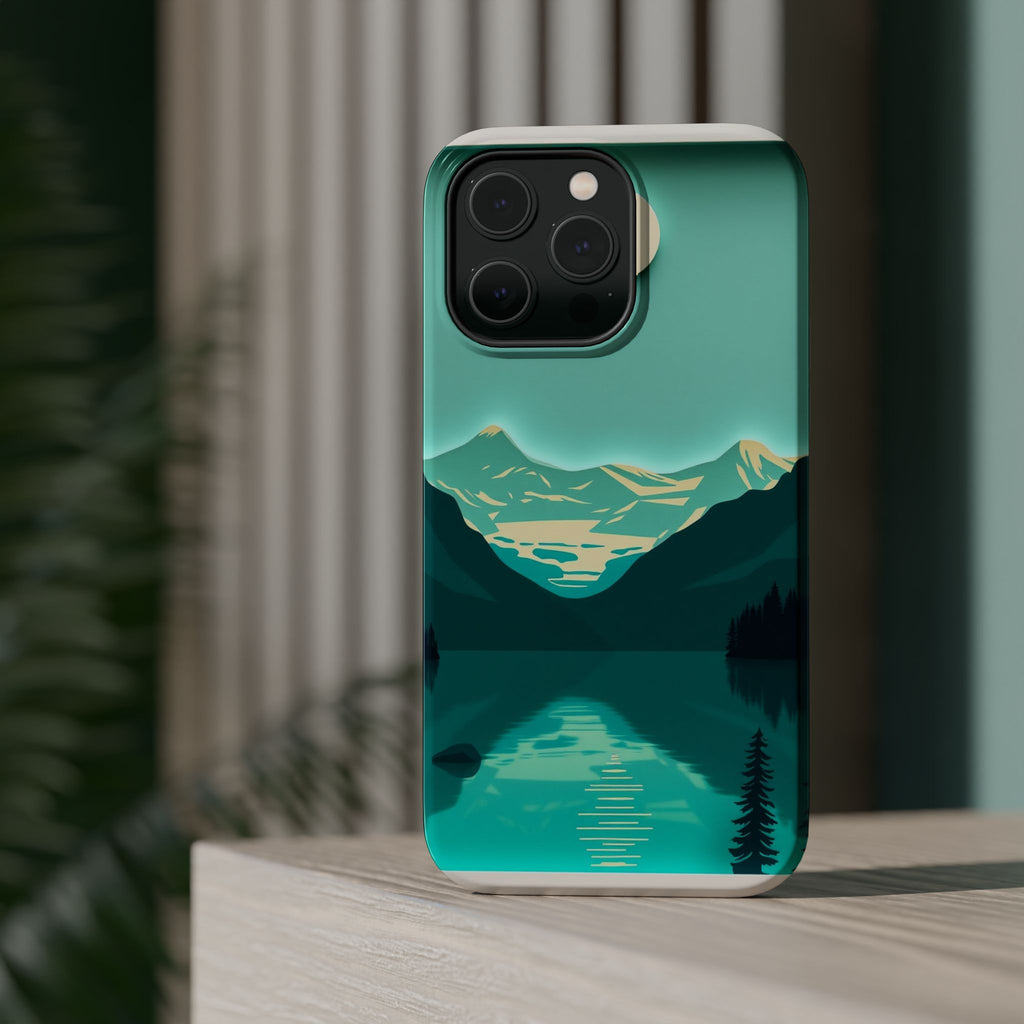 iPhone Glacier Lake Paper Cut Art Bold Modern Everyday Snap Case · iPhone Case