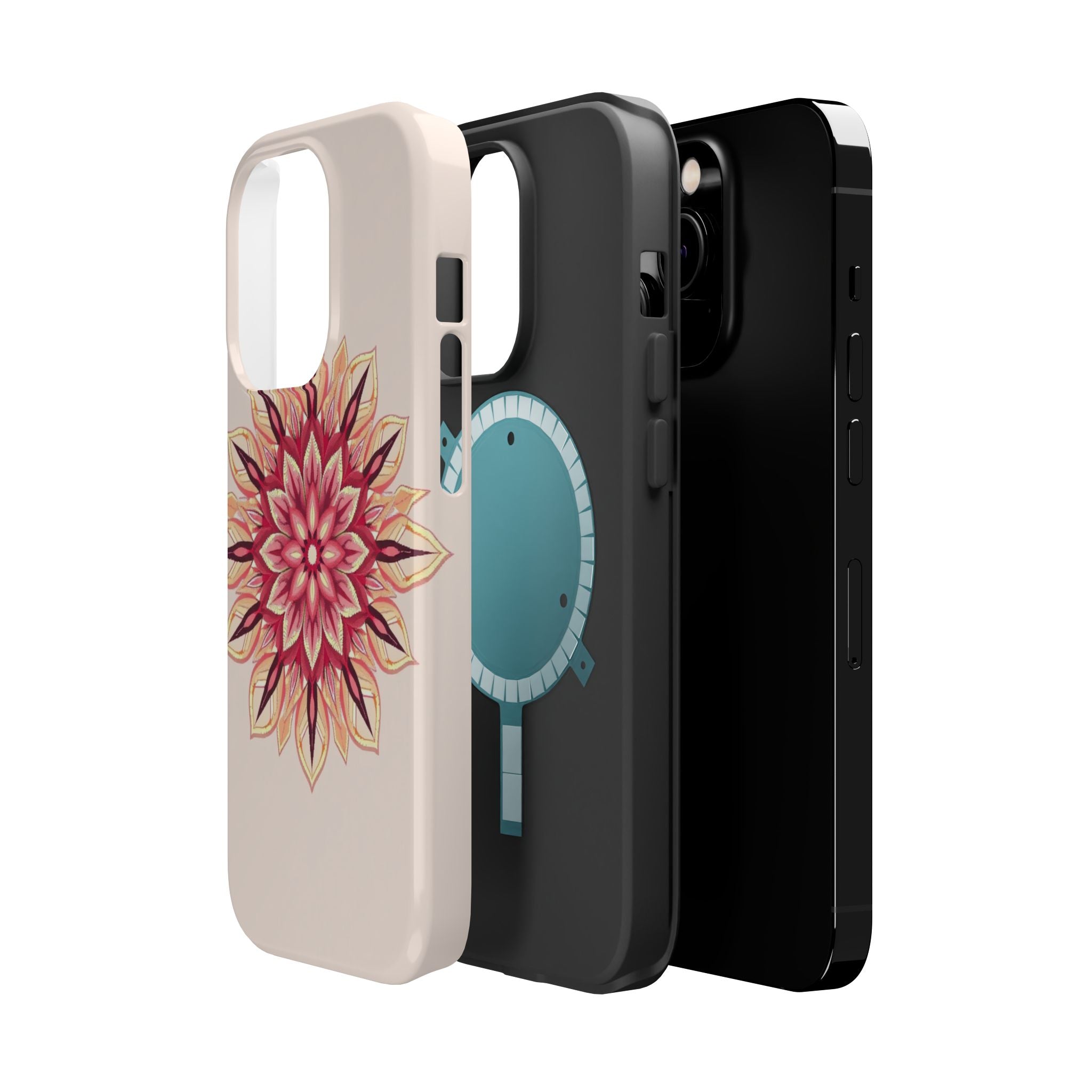 iPhone Floral Mandala Pixel Art -Bit Slim Everyday Designer Case · iPhone Case