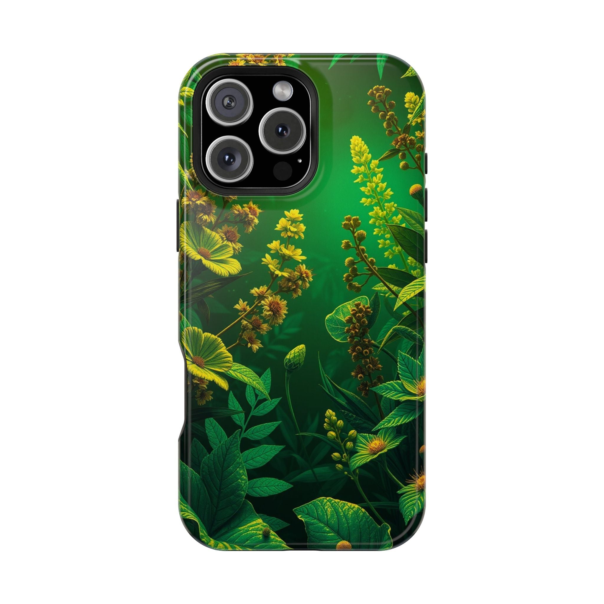 iPhone Emerald Green And Gold Vintage Botanicals Print Slim Snap Case · iPhone C