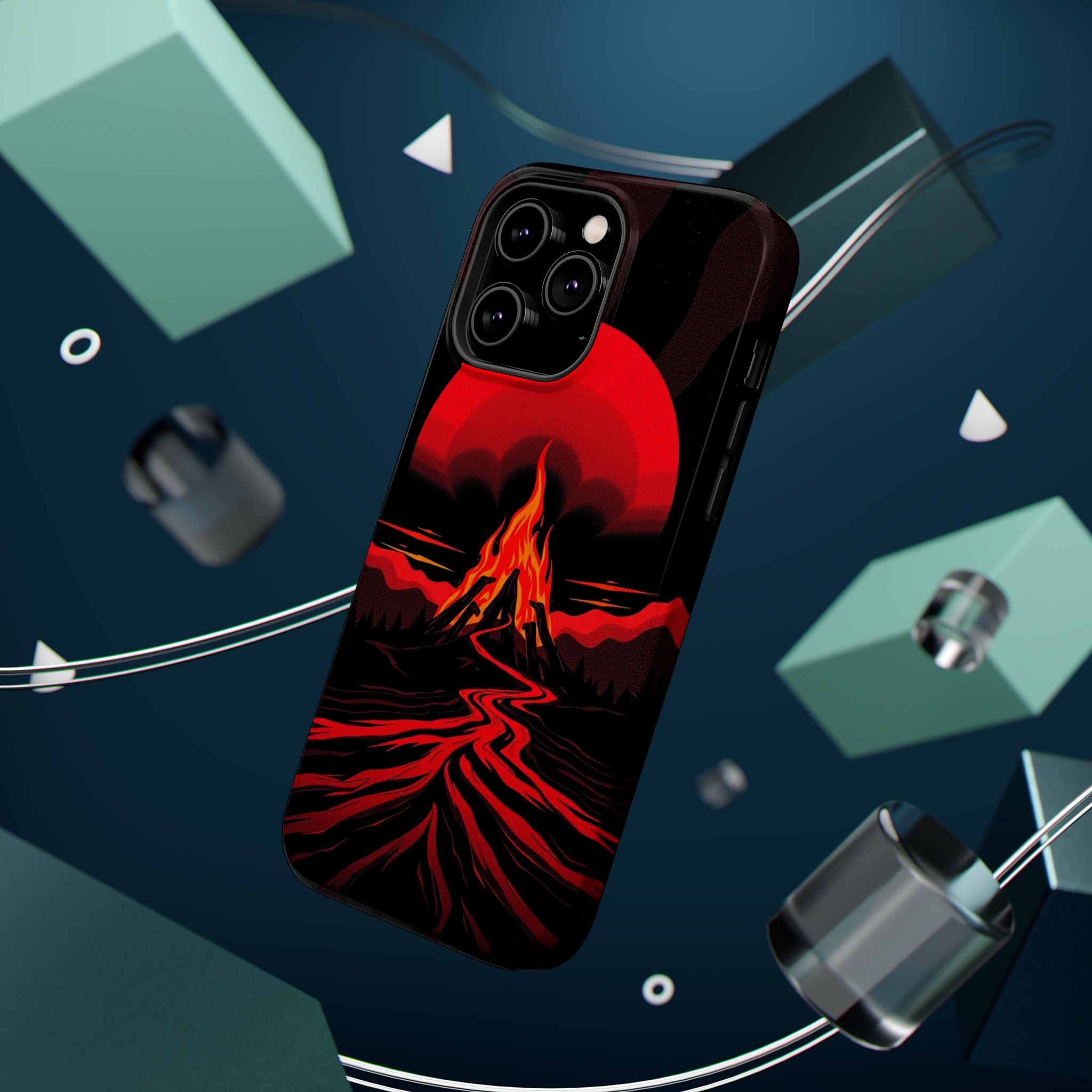 iPhone Black And Crimson Wildfire Glow Slim Everyday Designer Case · iPhone Case