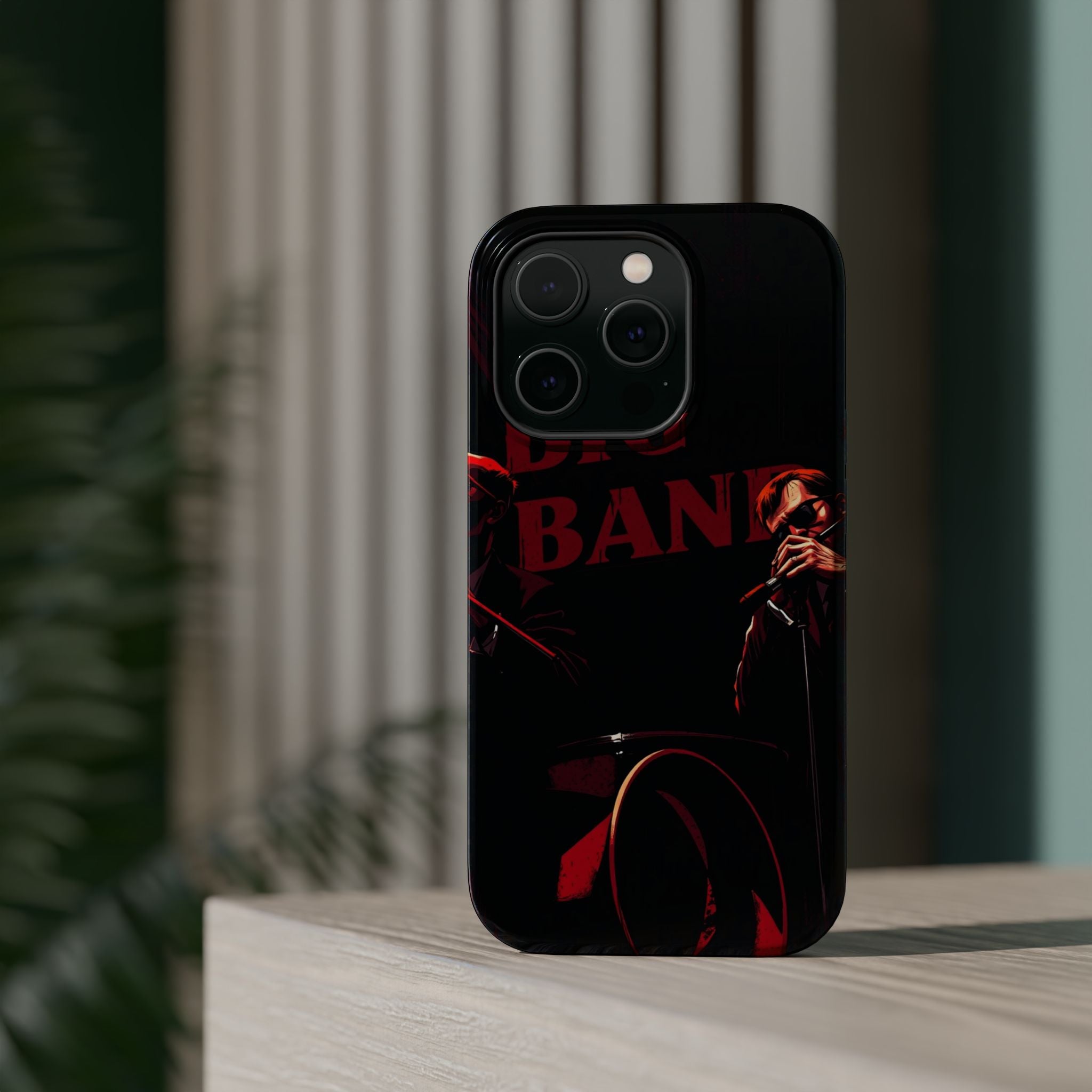 iPhone Black And Crimson Big Band Era Slim Everyday Designer Case · iPhone Case