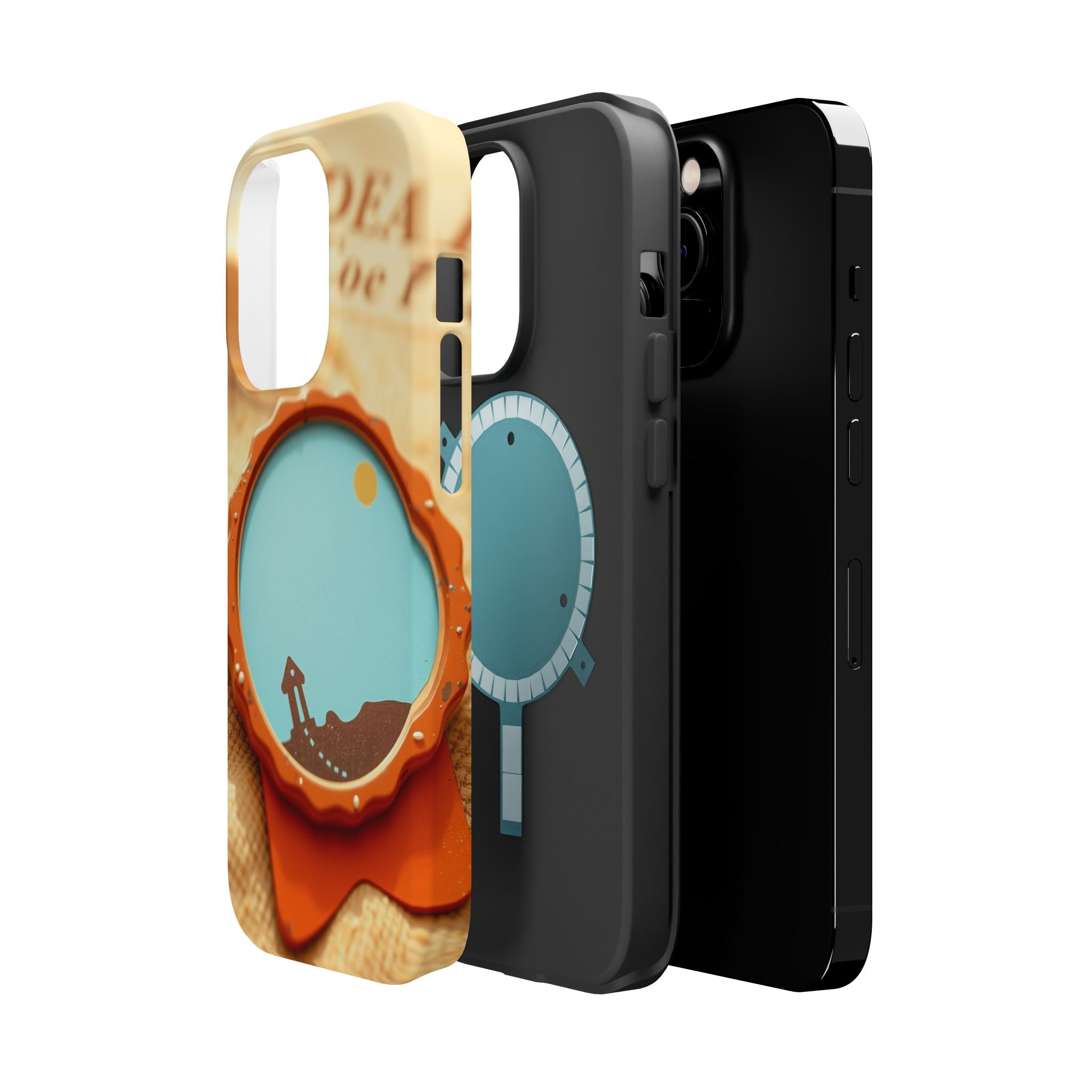 iPhone Burnt Orange And Sand Retro Travel Badge Soft Finish Everyday Case · iPho