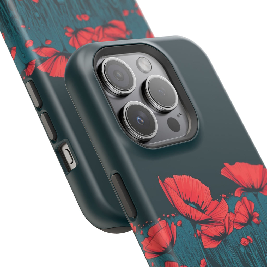 iPhone Poppy Field Dark Gothic Ink Clean Minimal Snap Cas Slim Snap Case · iPhon