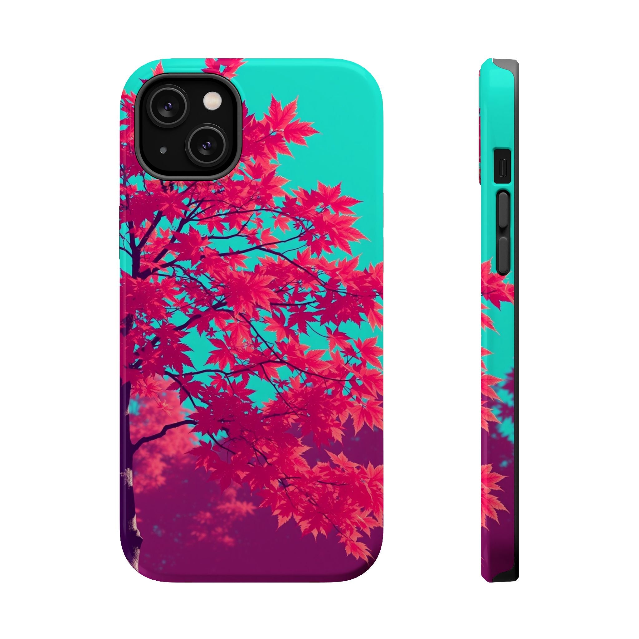 iPhone Cyan And Magenta Autumn Maple Slim Everyday iPhone 16 Designer · iPhone C