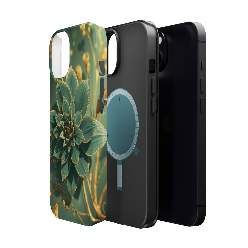 iPhone Floral Gold Foil Pixel Art -Bit Slim Everyday Designer Case · iPhone Case