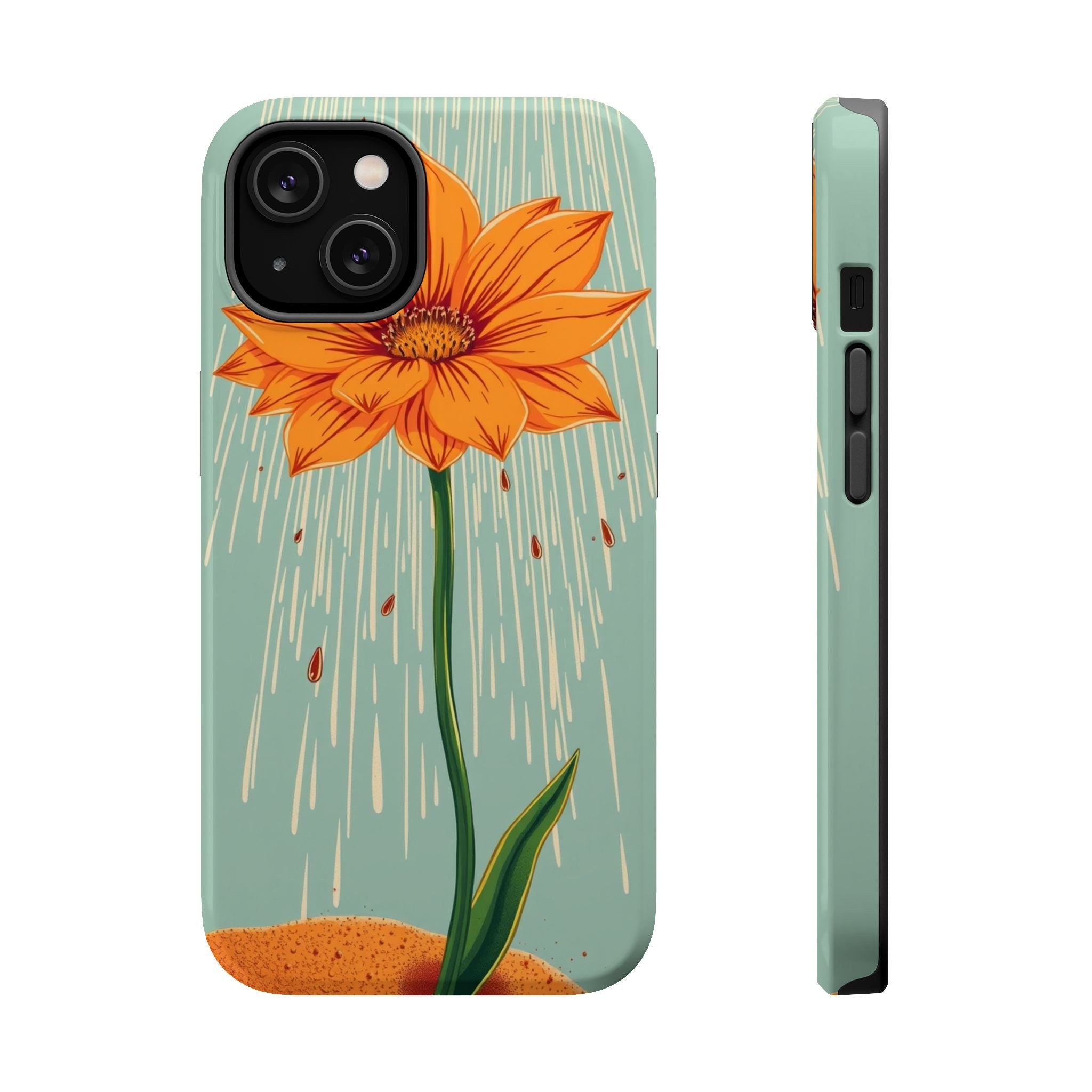 iPhone Spring Shower Bloom Vintage Retro Poster Soft iPhone Finish · iPhone Case