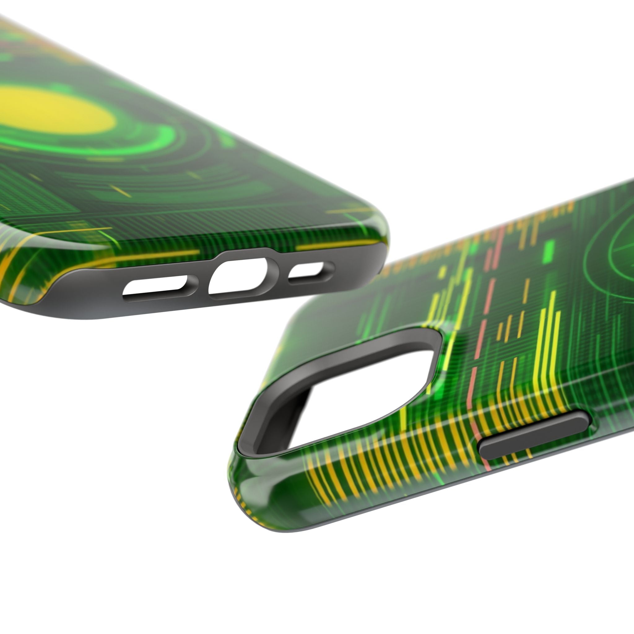 iPhone Emerald Green And Gold VHS Static Slim Everyday Designer Case · iPhone Ca