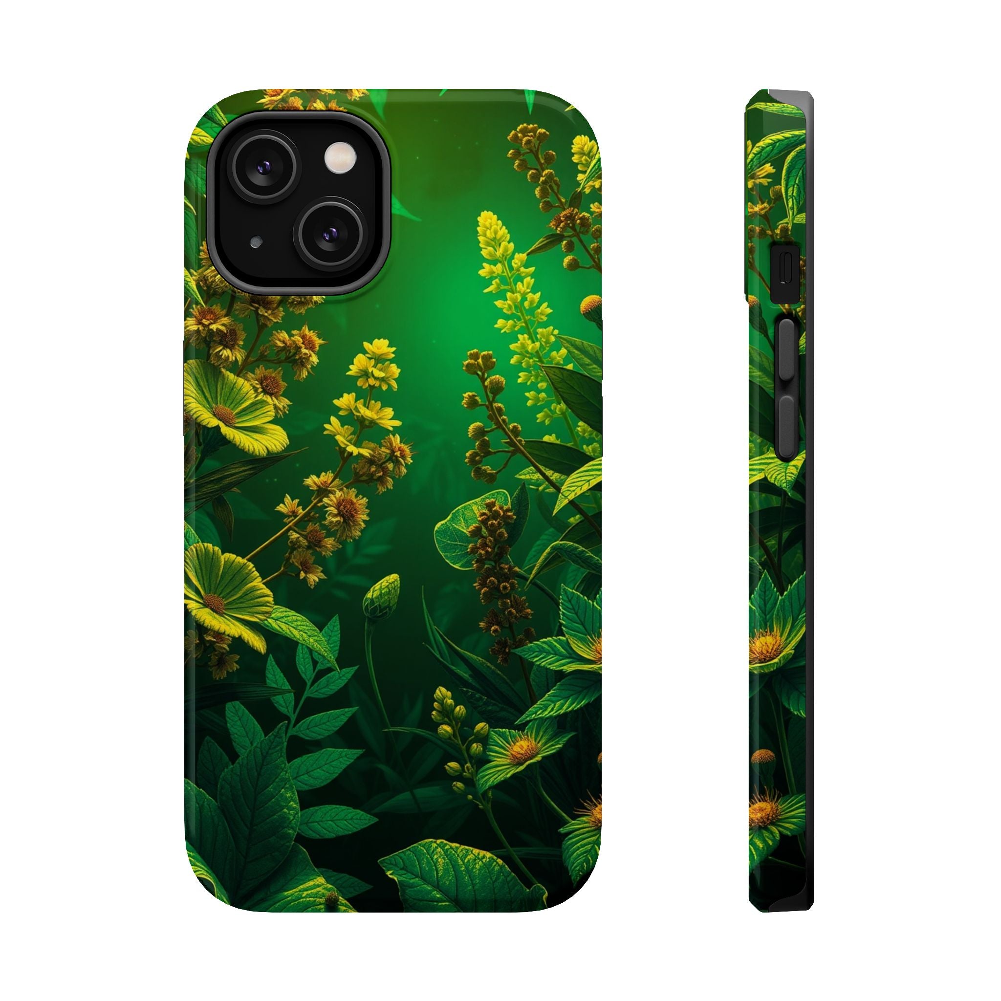 iPhone Emerald Green And Gold Vintage Botanicals Print Slim Snap Case · iPhone C