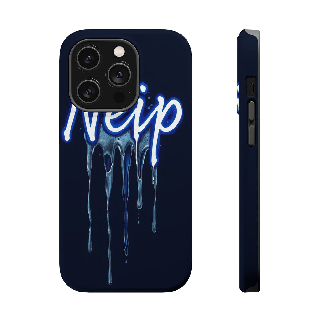 iPhone Midnight Blue And Silver Neon Drip Slim iPhone Everyday Designer · iPhone