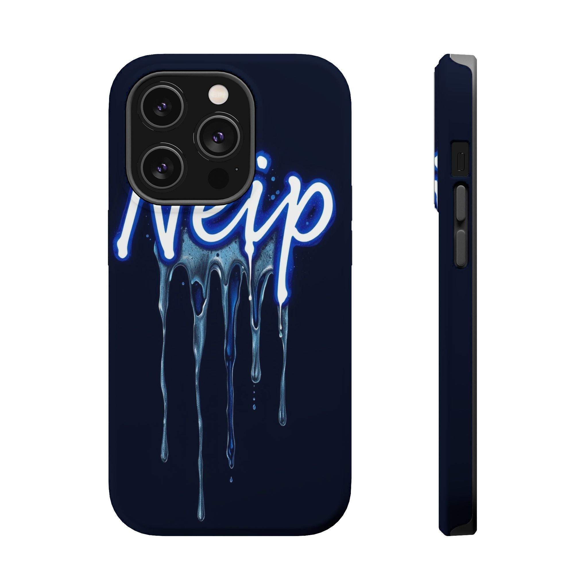 iPhone Midnight Blue And Silver Neon Drip Slim iPhone Everyday Designer · iPhone