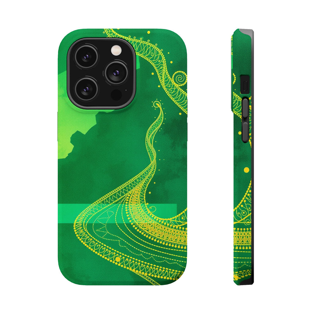 iPhone Emerald Green And Gold Zentangle Flow Slim iPhone Everyday · iPhone Case