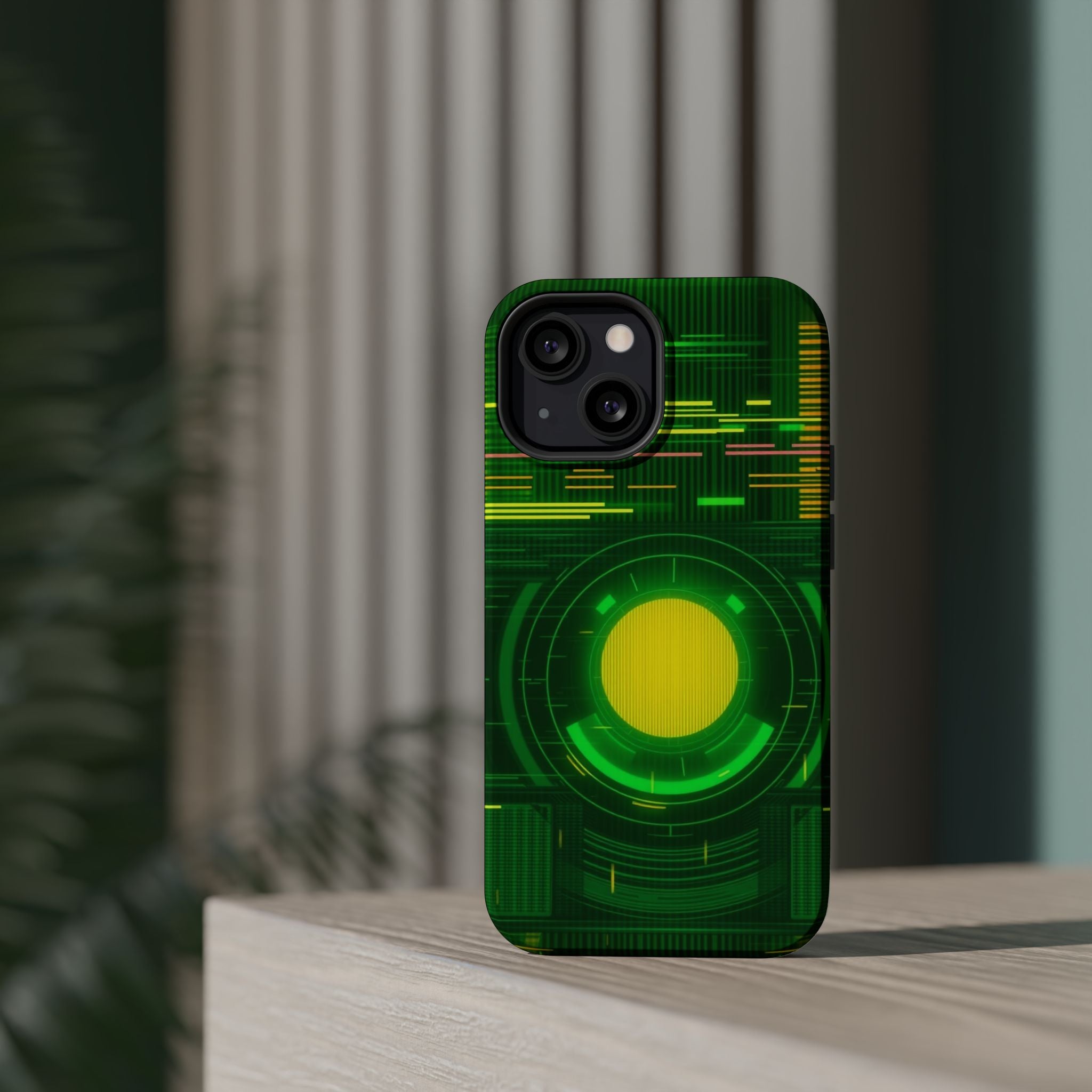 iPhone Emerald Green And Gold VHS Static Slim Everyday Designer Case · iPhone Ca