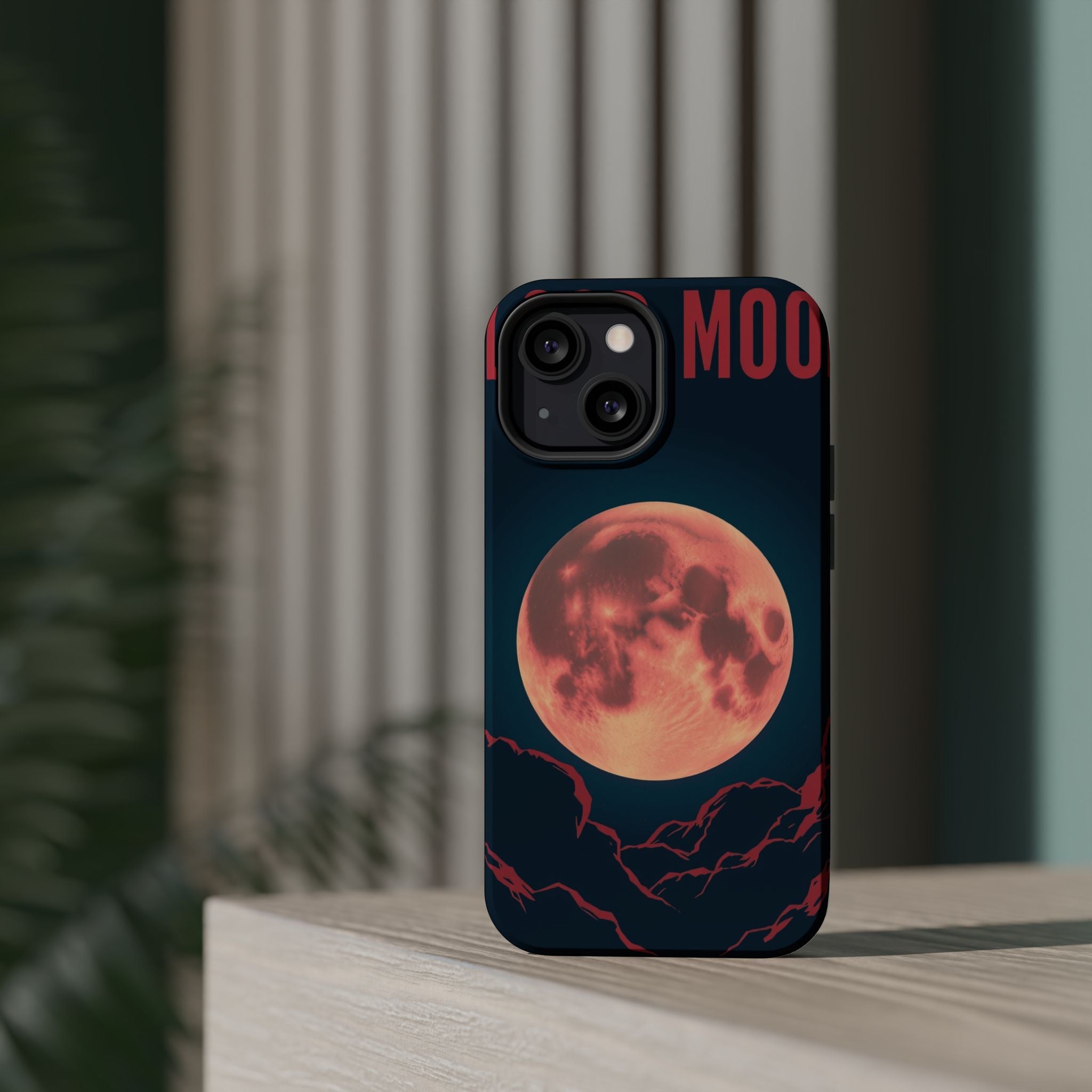 iPhone Blood Moon Rise Vintage Retro Poster Slim Everyday Designer Case · iPhone