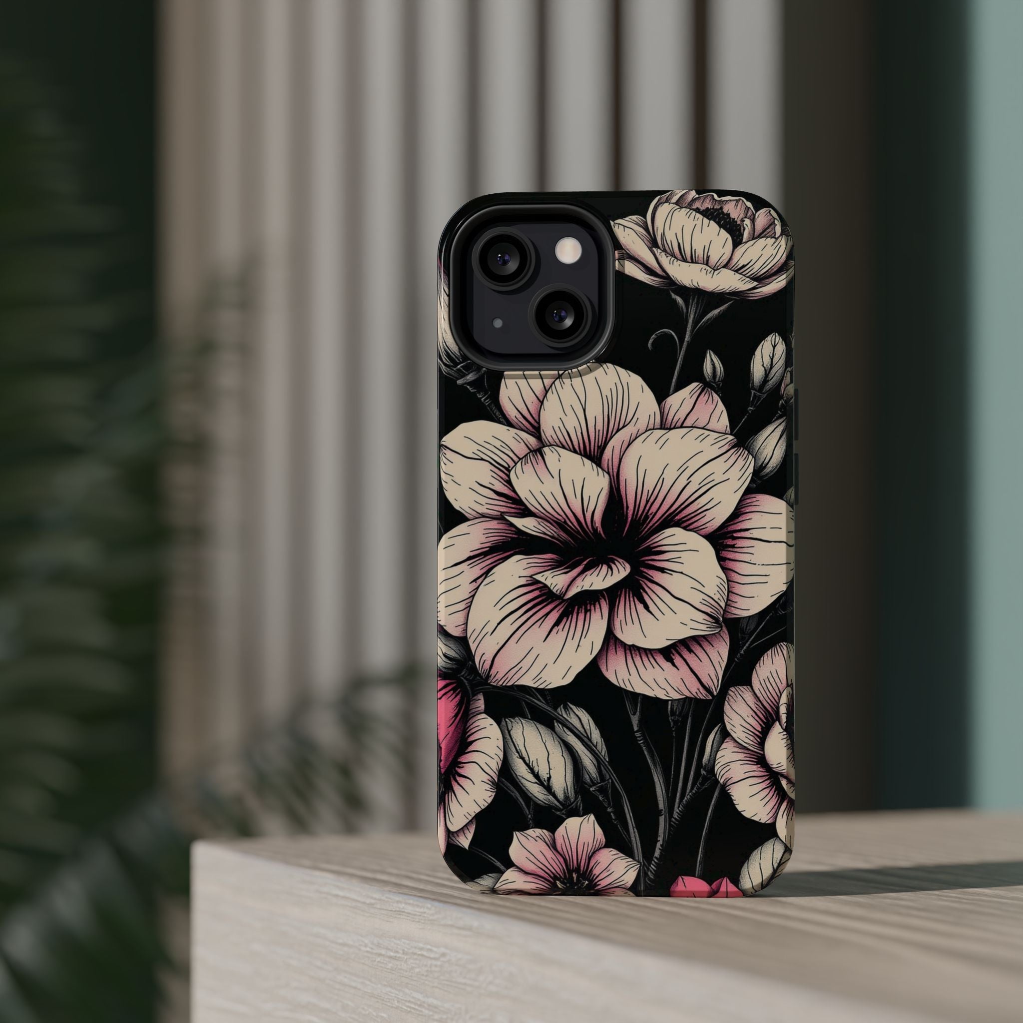 iPhone Floral Dark Academia Gothic Ink Slim Everyday Designer Case · iPhone Case