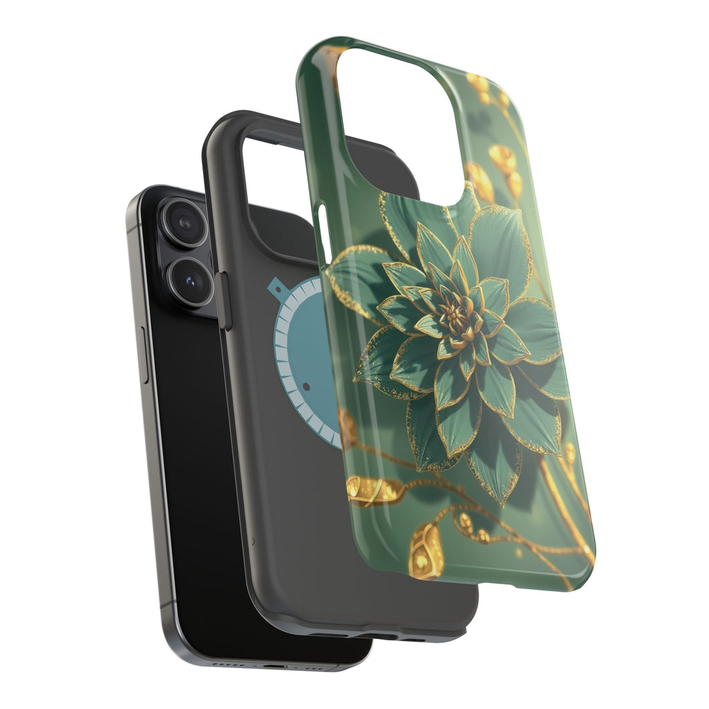 iPhone Floral Gold Foil Pixel Art -Bit Slim Everyday Designer Case · iPhone Case