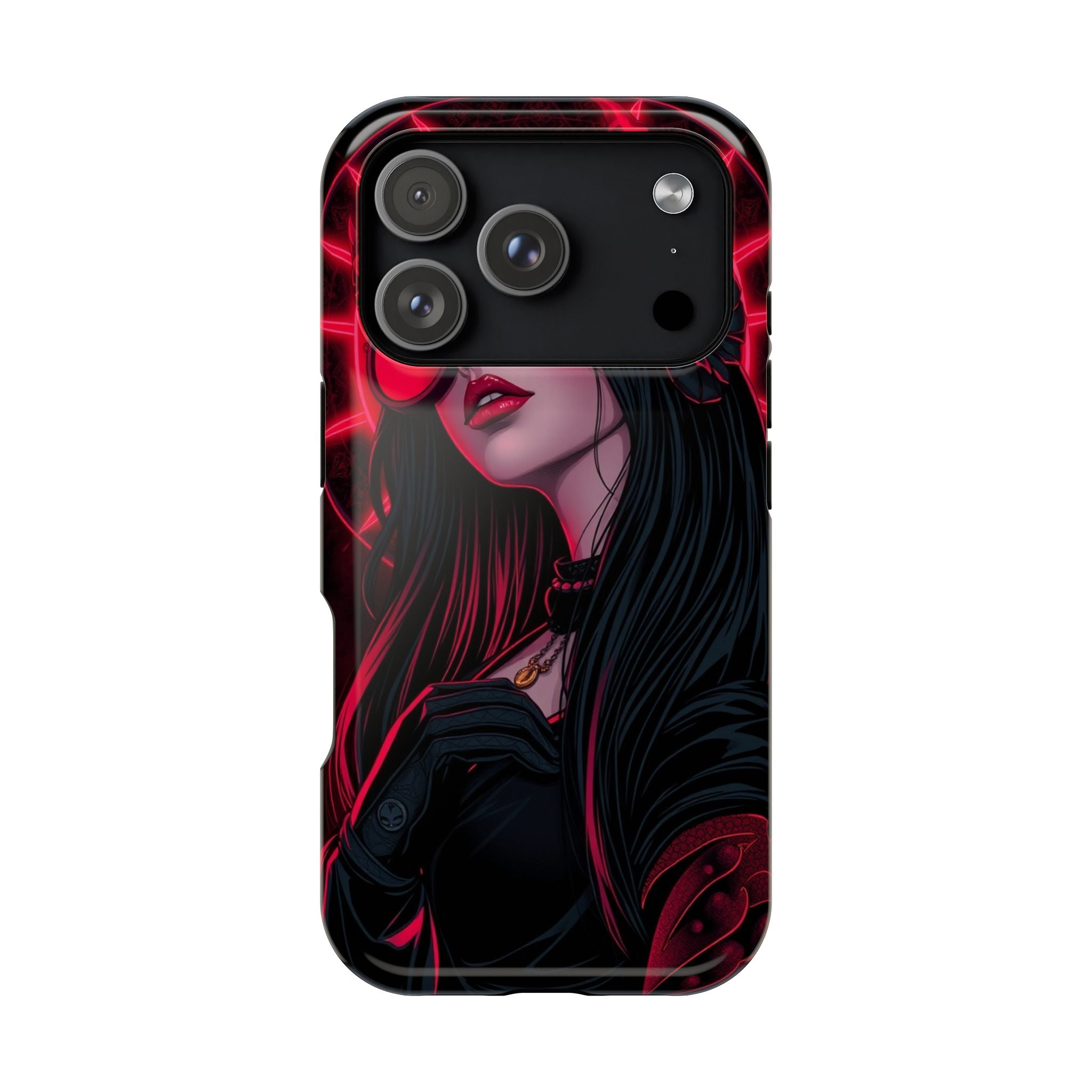 iPhone Black And Crimson Art Nouveau Female Slim Everyday Designer Case · iPhone