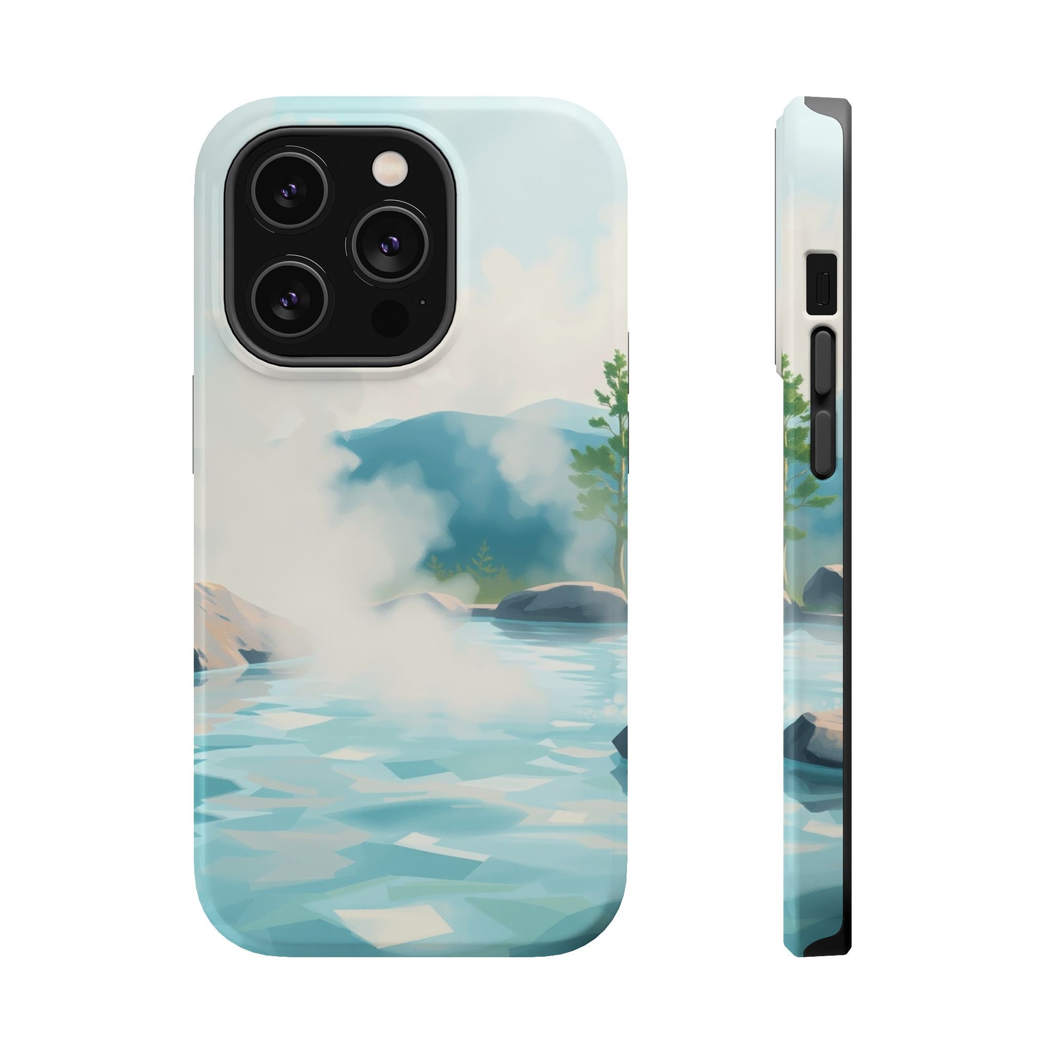 iPhone Mint And Blush Hot Spring Steam Slim Everyday Designer Case · iPhone Case