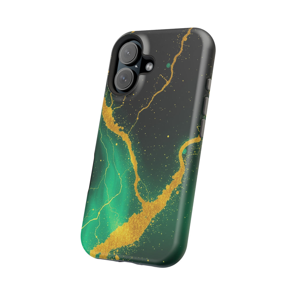 iPhone Emerald Green And Gold Petal Storm Slim iPhone Everyday Designer · iPhone