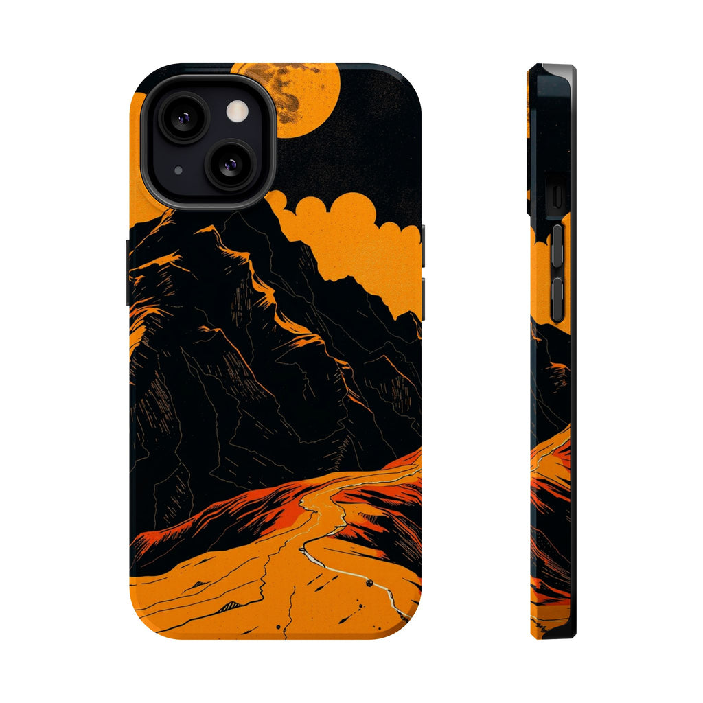 iPhone Mustard And Rust Topographic Lines Slim iPhone Everyday Designer · iPhone