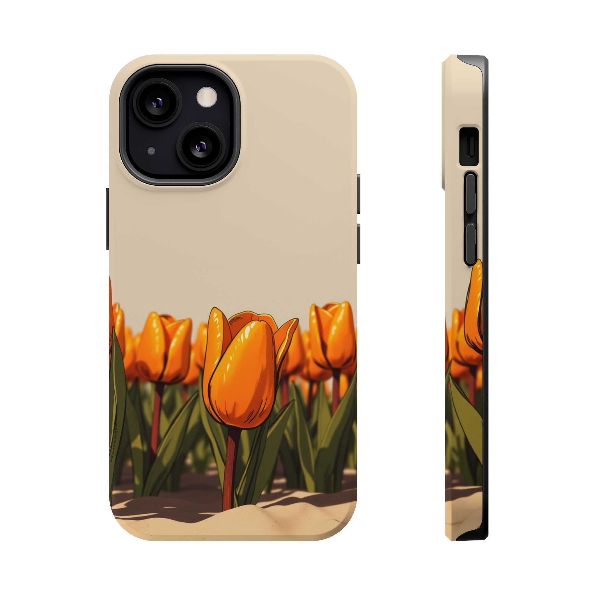 iPhone Burnt Orange And Sand Tulip Row Slim Everyday Designer Case · iPhone Case