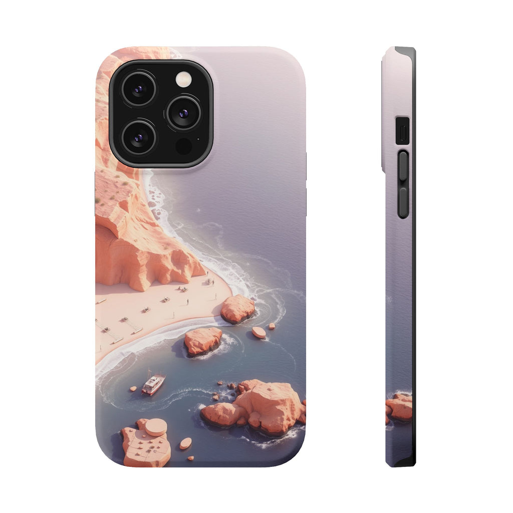 iPhone Rose Pink And Cream Shoreline Aerial Soft iPhone 17 Finish · iPhone Case