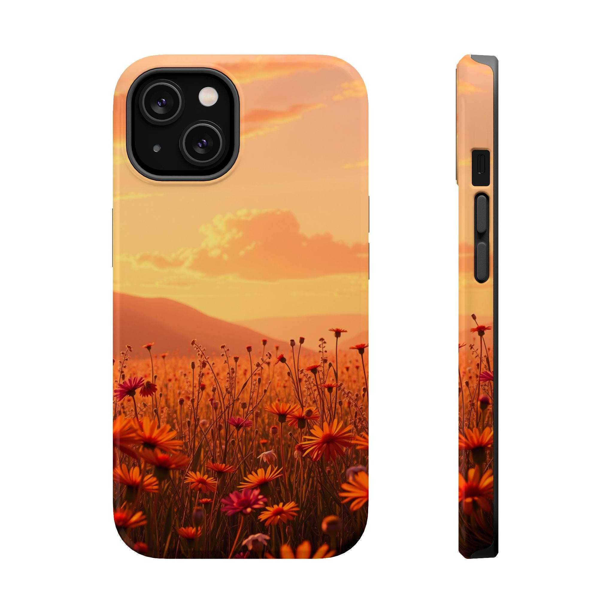 iPhone Sunset Amber And Peach Wildflower Field Soft iPhone Finish · iPhone Case