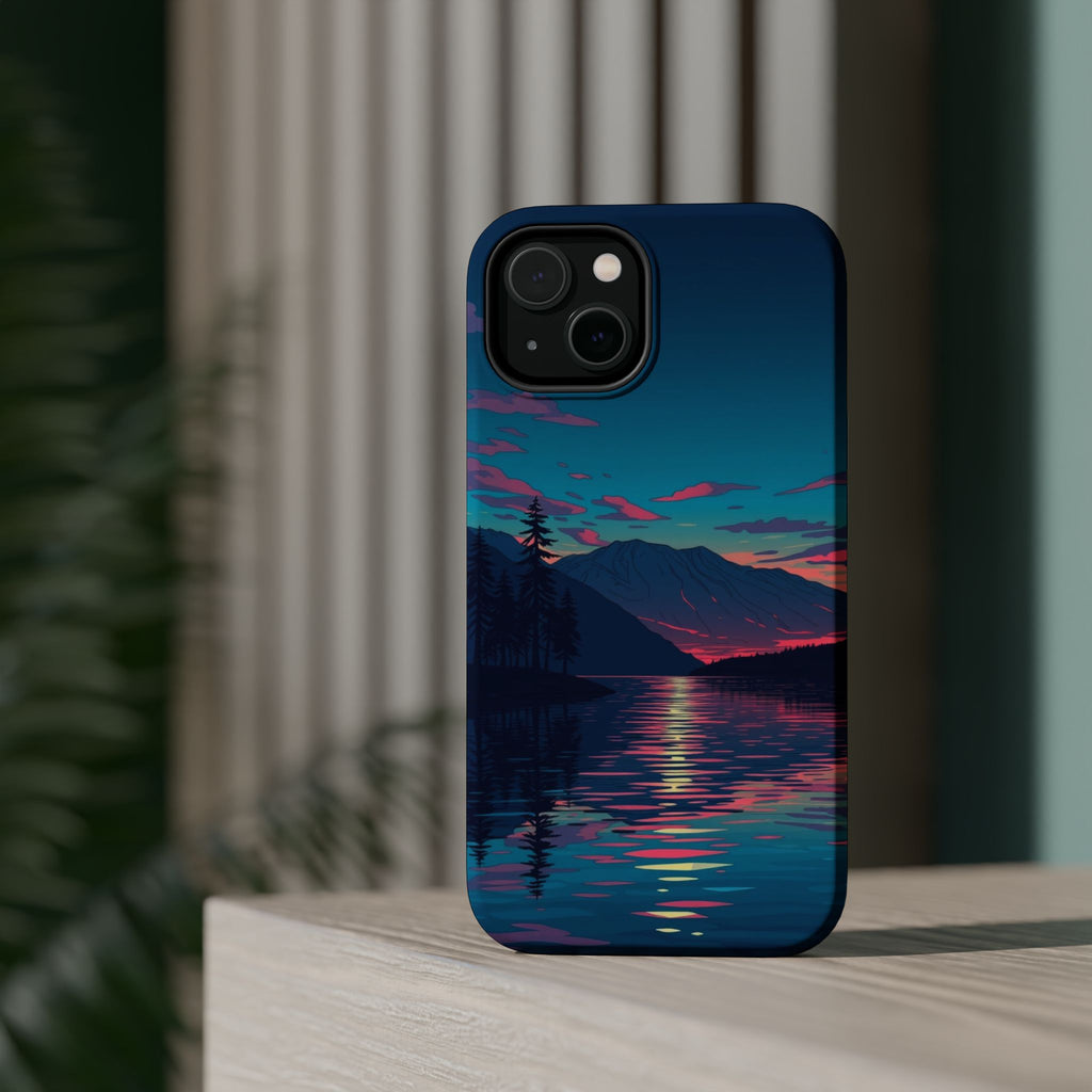iPhone Vibrant Lake at Twilight Design Slim Everyday Designer Case · iPhone Case