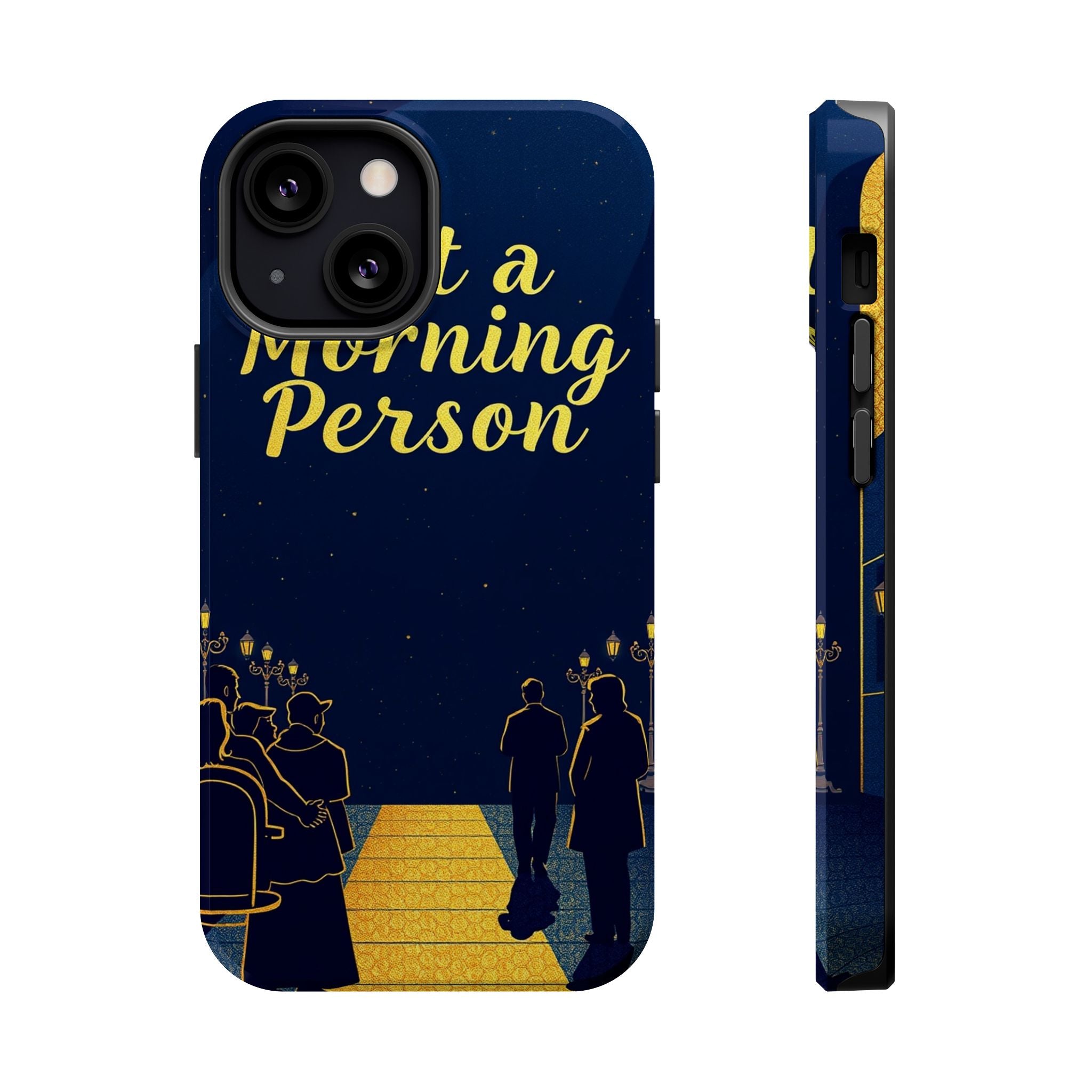 iPhone Midnight Blue And Silver Not a Morning Person Slim Snap Case · iPhone Cas