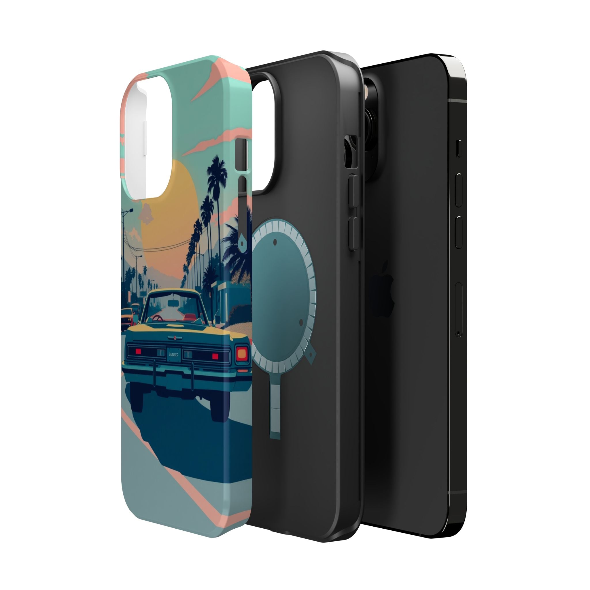 iPhone Sunset Drive 80s Pop Art Bold Slim Everyday Designer Case · iPhone Case