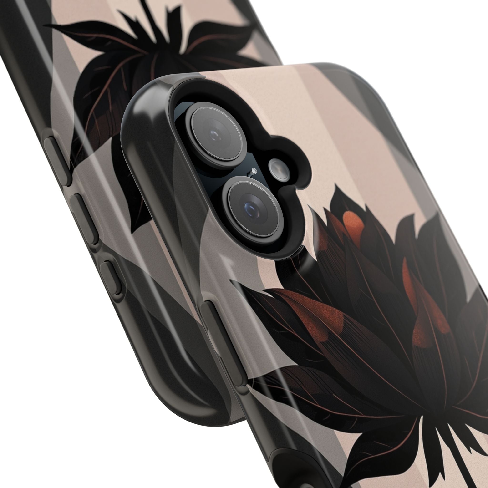 iPhone Charcoal And Copper Floral Silhouette Slim iPhone Everyday · iPhone Case