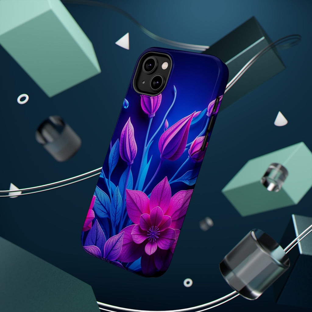iPhone Neon Floral Paper Cut Art Bold Modern Everyday Snap Case · iPhone Case
