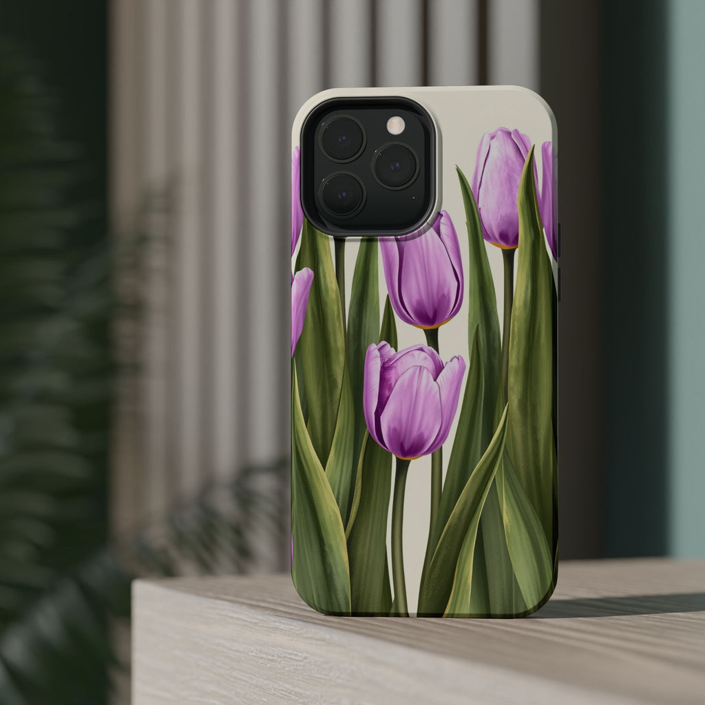 iPhone Tulip Row Electric Art 14 Bold Modern Everyday Snap Case · iPhone Case