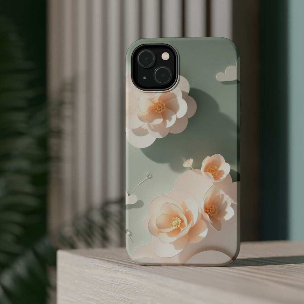 iPhone Sage And Ivory Pastel Floral Cloud Slim iPhone Everyday Designer · iPhone