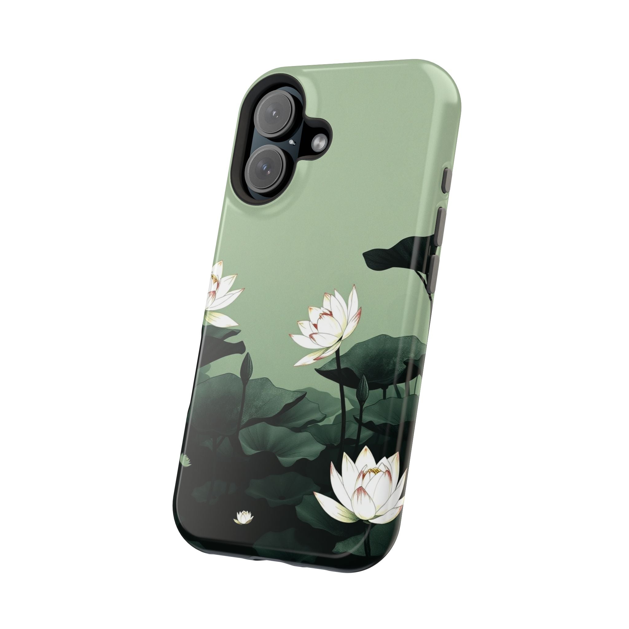 iPhone Sage And Ivory Lotus Pond Bold Modern Everyday Snap Case · iPhone Case