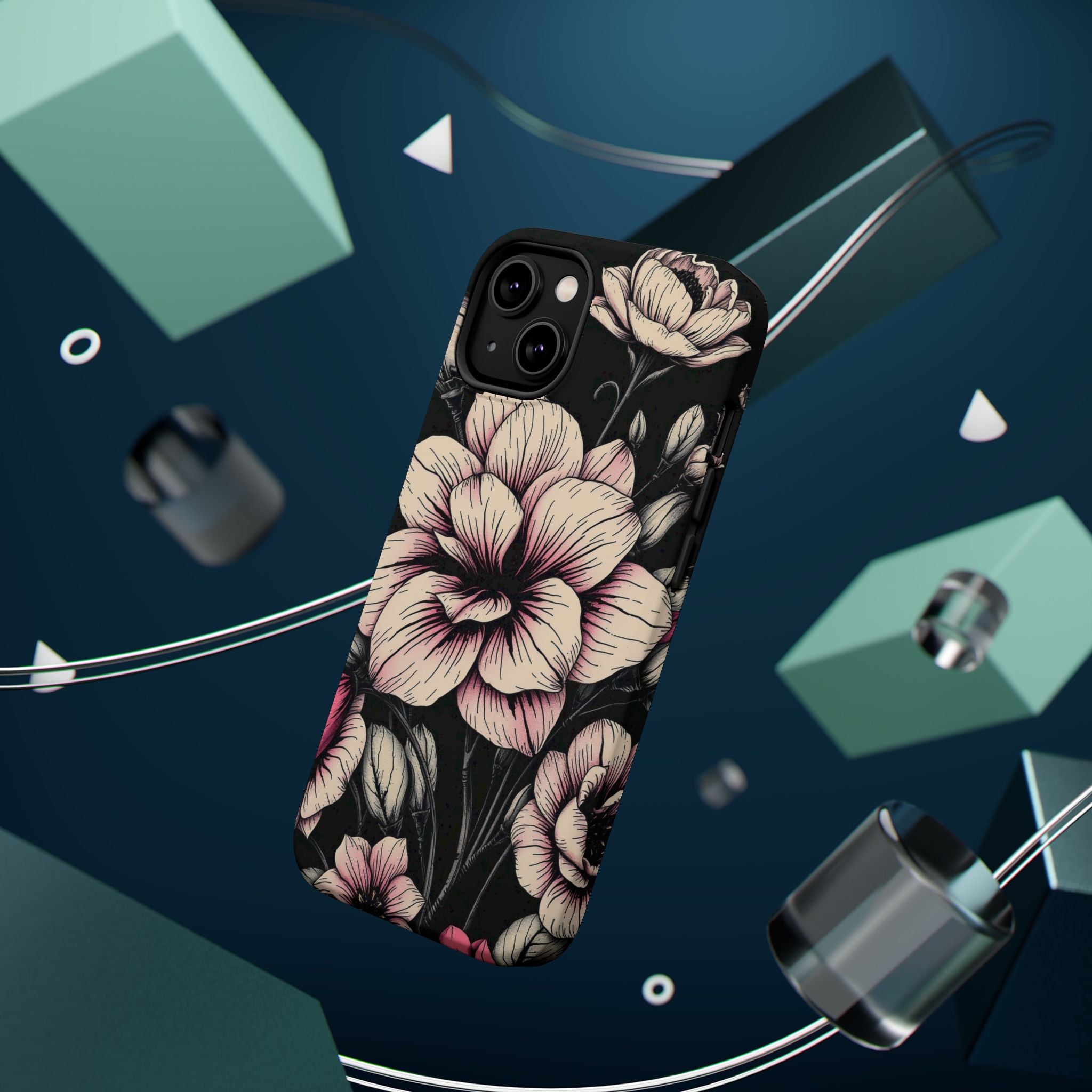 iPhone Floral Dark Academia Gothic Ink Slim Everyday Designer Case · iPhone Case
