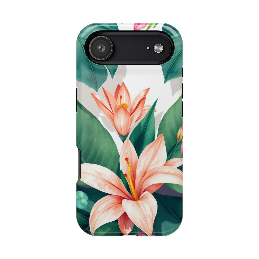 iPhone Tropical Bloom Sage And Ivory Slim Snap Case Gal · iPhone Case
