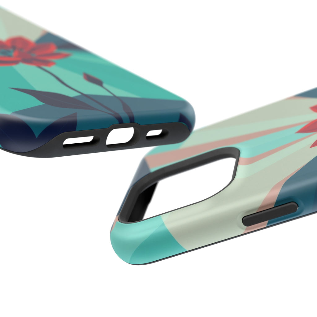 iPhone Teal And Coral Night Bloomer Slim Everyday Designer Case · iPhone Case