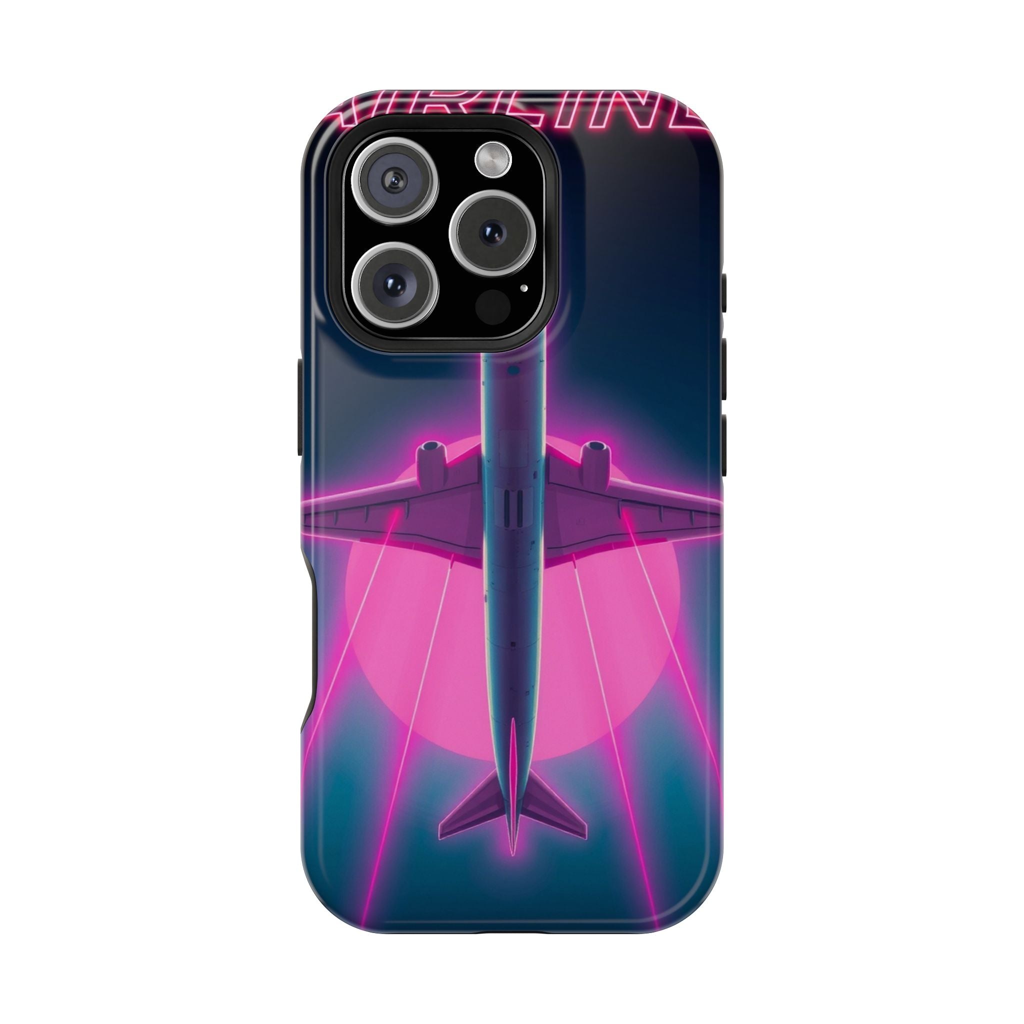 iPhone Cyan And Magenta Retro Airline Poster Slim Everyday Designer Case · iPhon