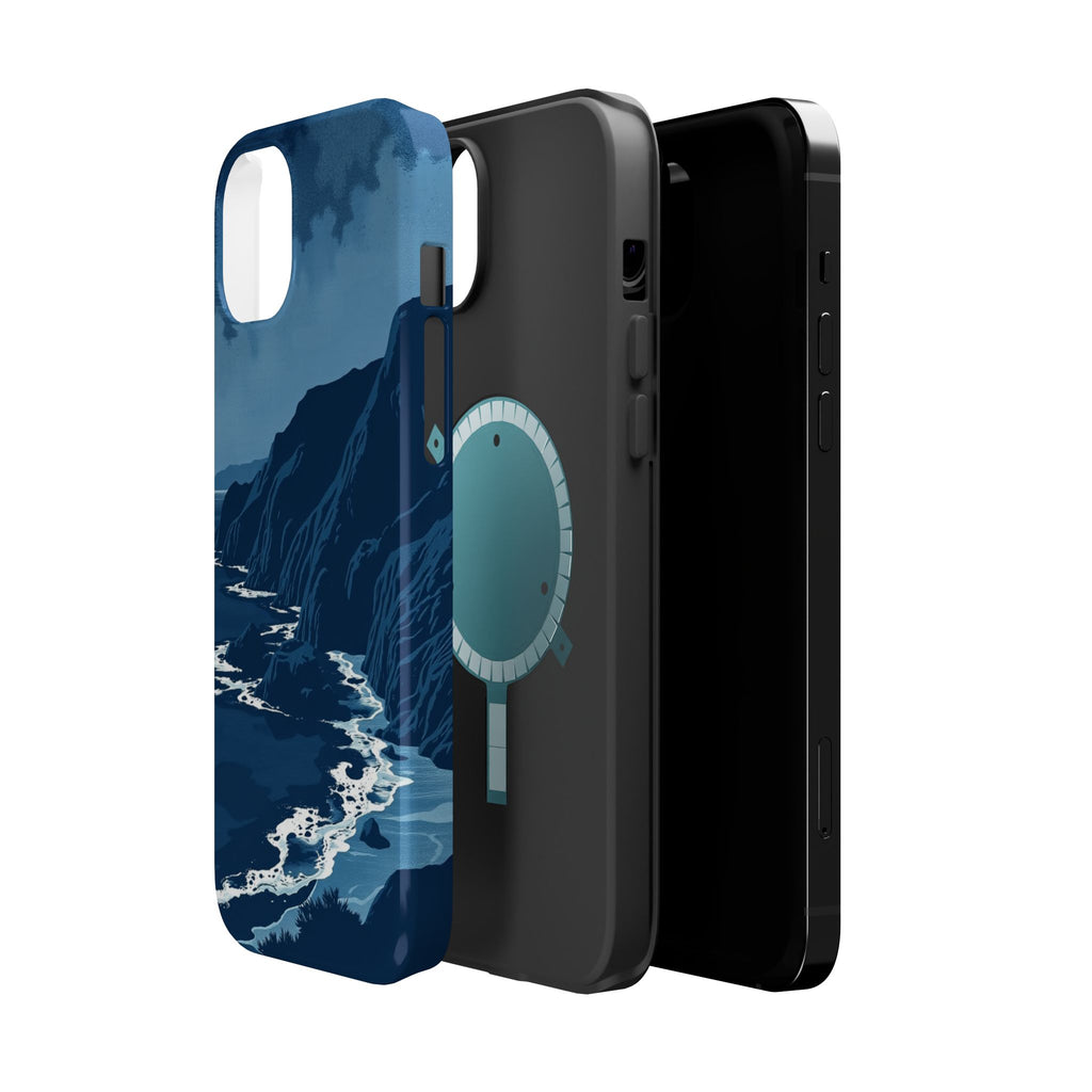 iPhone Midnight Blue And Silver Hibiscus Coast Carry Case Slim Snap Case · iPhon